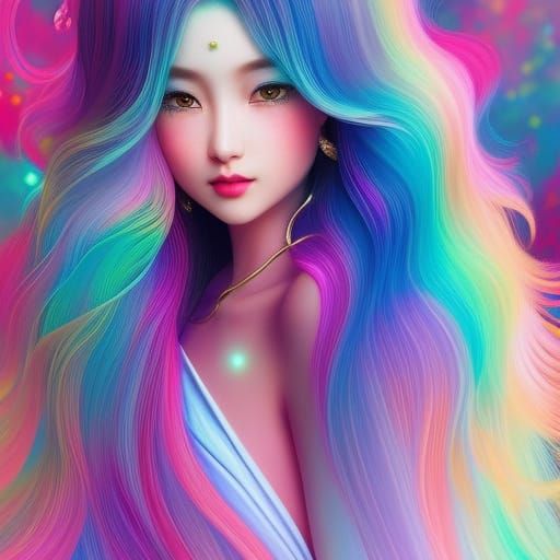 Rainbow priestess - AI Generated Artwork - NightCafe Creator