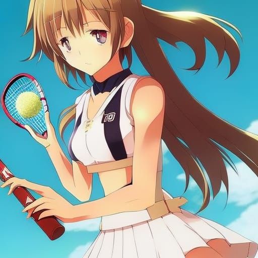 Cute anime tennis girl by artist "anime", Anime Key Visual, ...