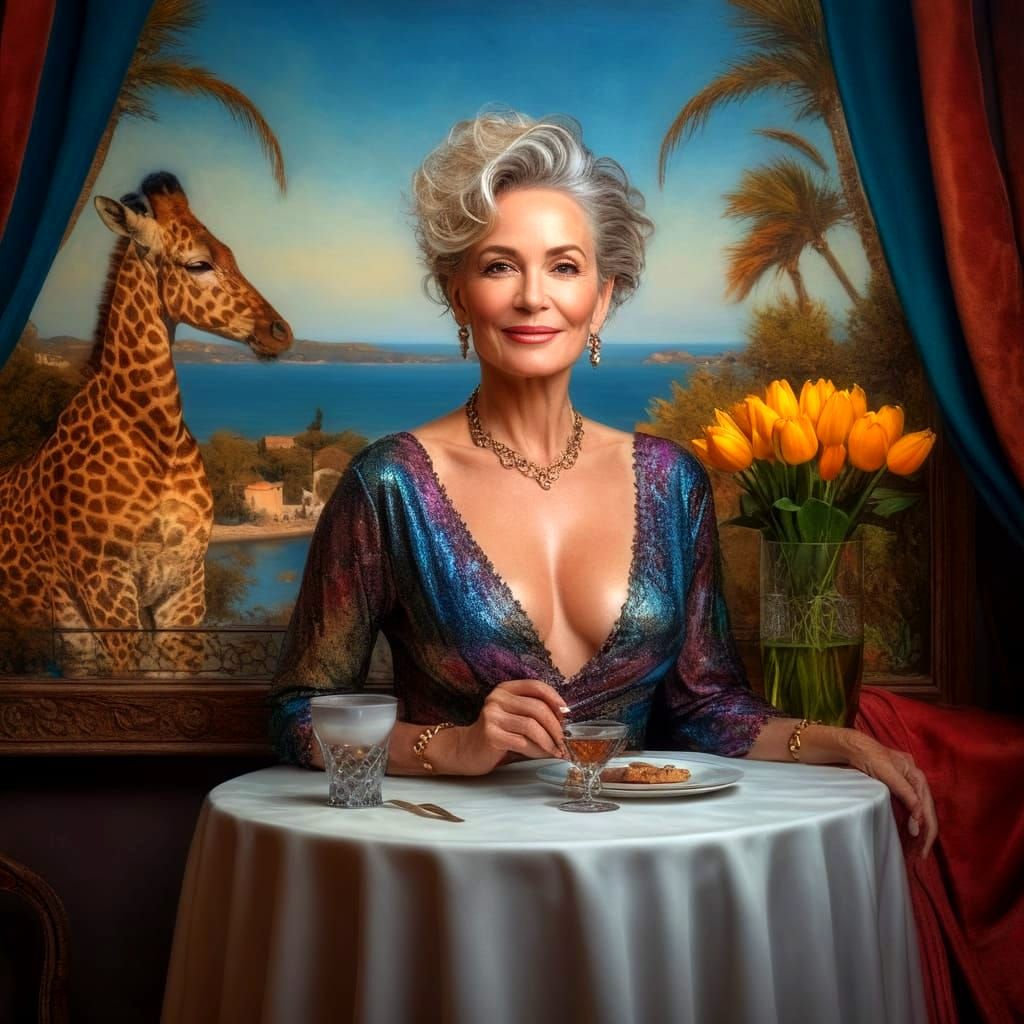 Elegant Lady Radiates Inner Peace in Hyperrealistic Portrait