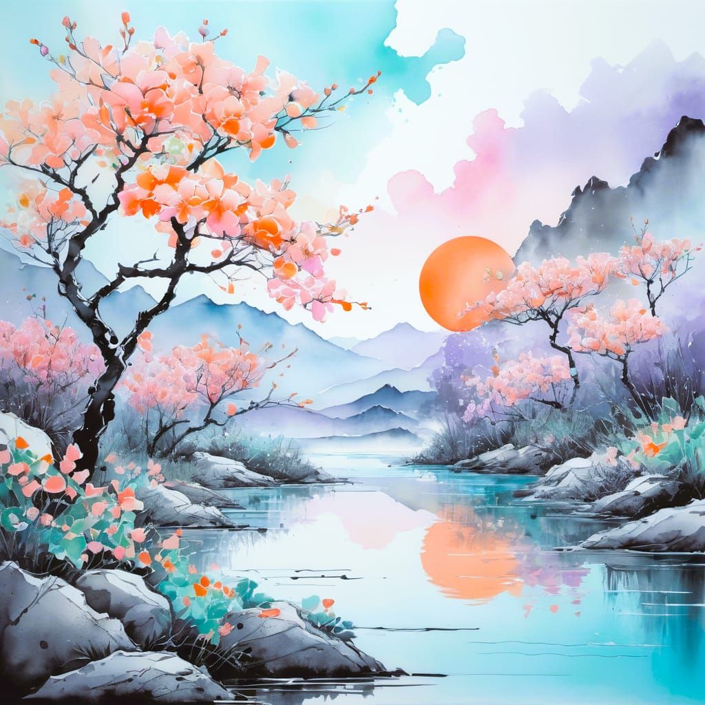 🌅 Murmure de la rivière, sous le doux voile du crépuscule 🌅