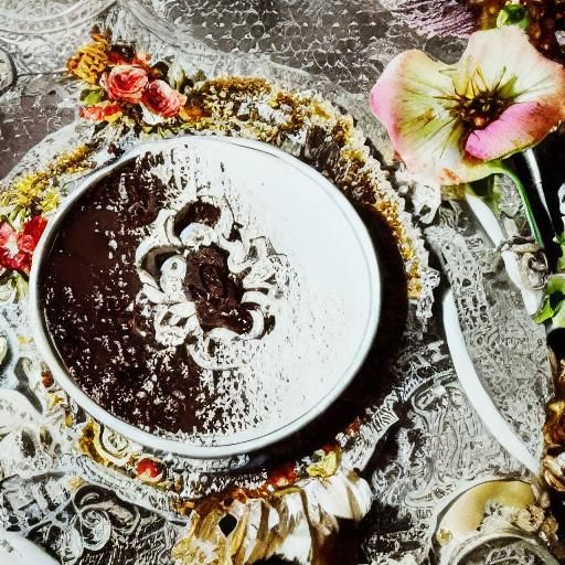 Dark Chocolate, Rose, and Cheongsam Model in Surreal Style