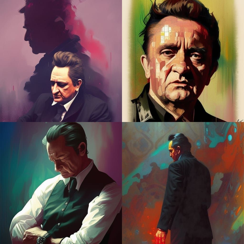 johnny cash deep in thought rich colours complementary background ...