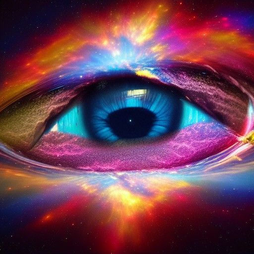"The Eye of Cosmos 8K 3D 8k resolution beautiful colourful"