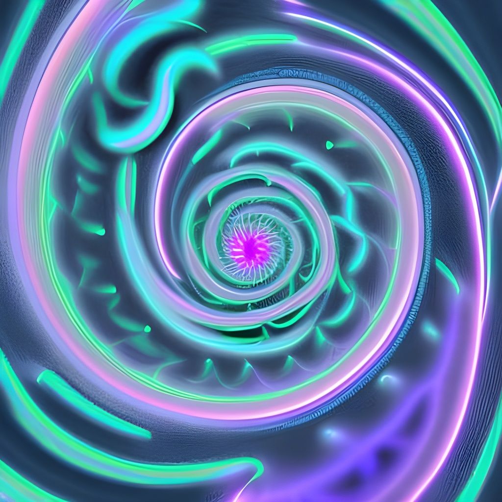 very beautiful black light effect neon on top of fractals and spirals