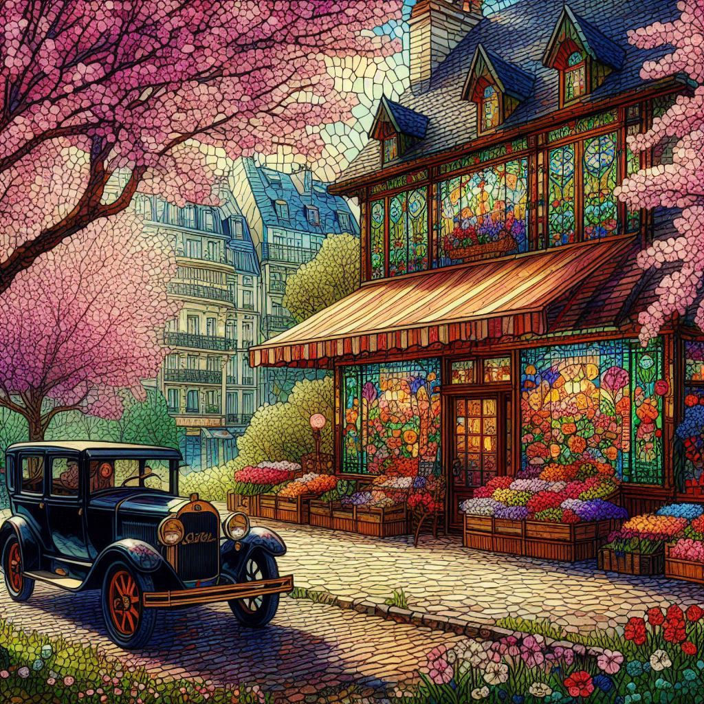 Flowershop Paris, Stained Glass