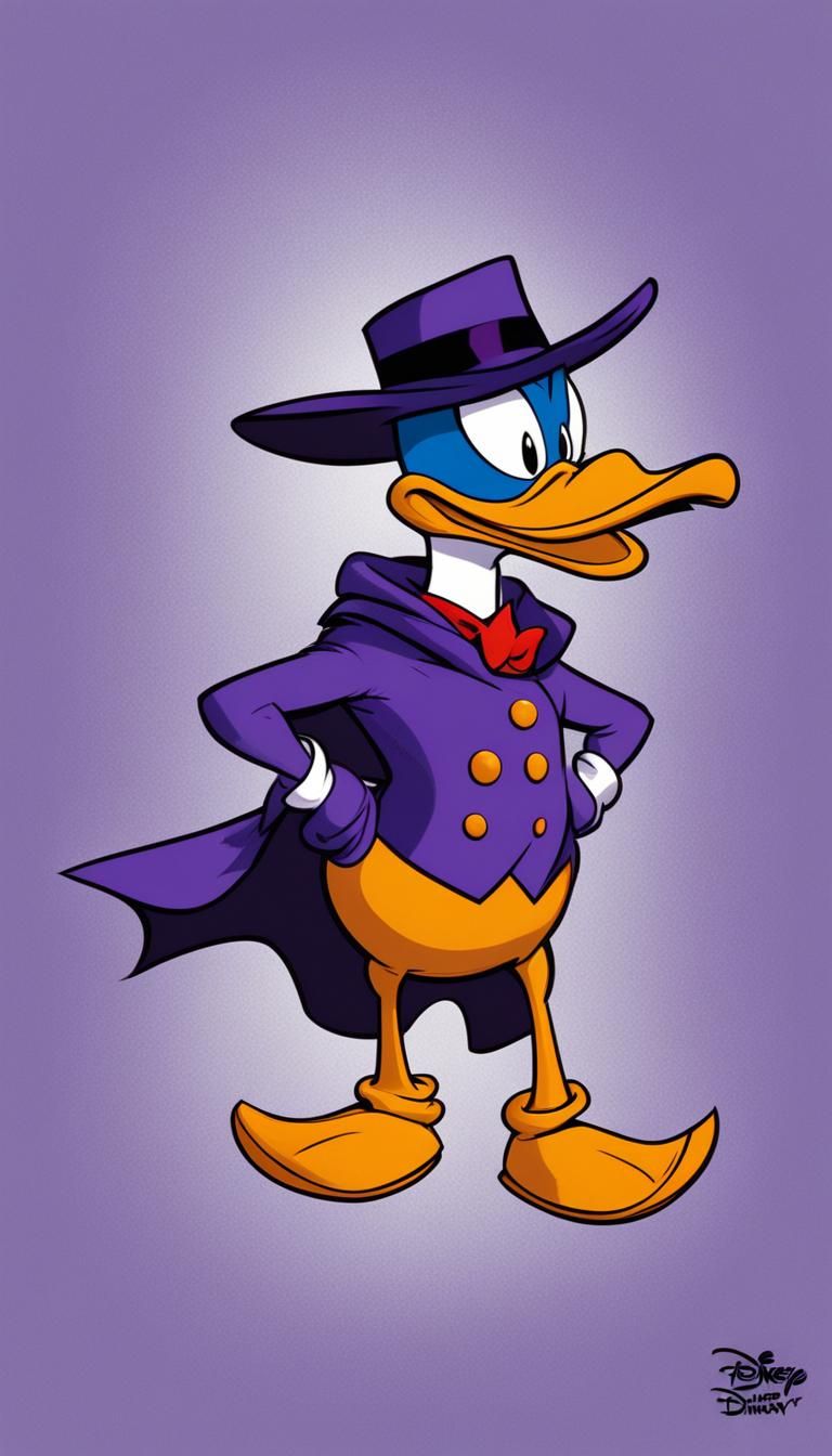 Disney's "Darkwing Duck" caped crusader and hero shown with ...