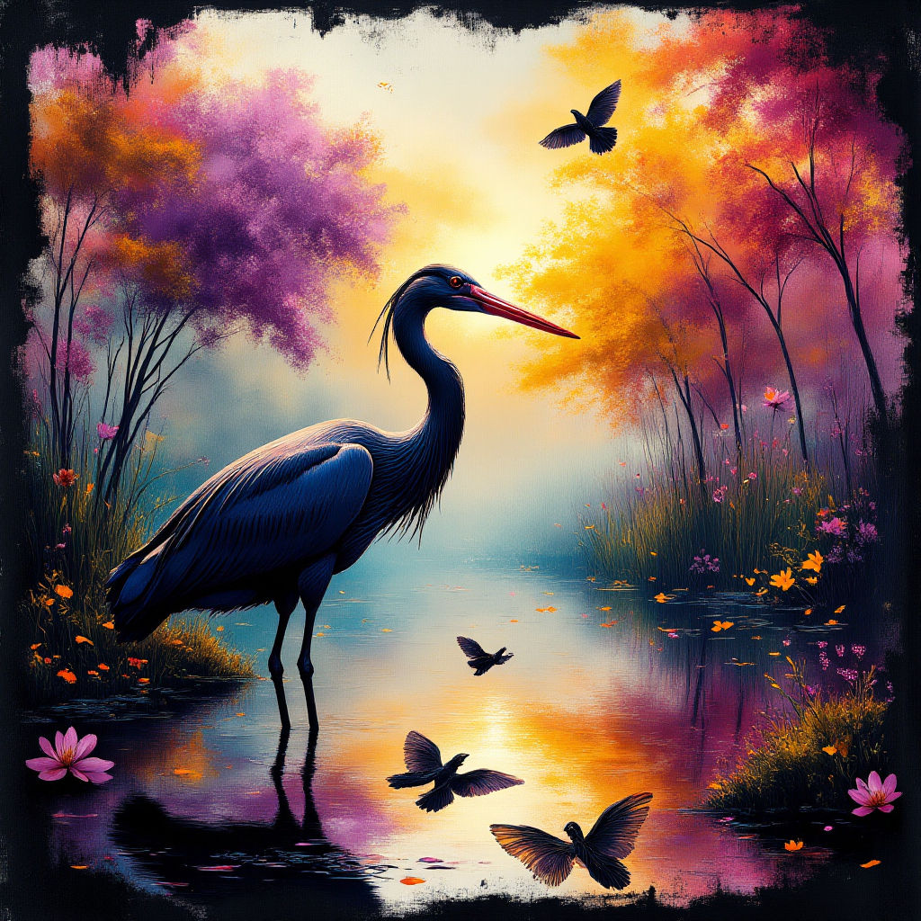 A Heron is feeding #4