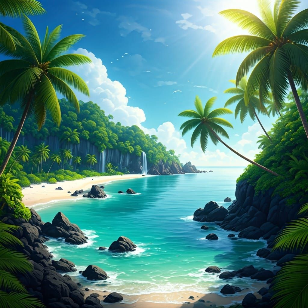 Enchanted Tropical Island Paradise Panorama