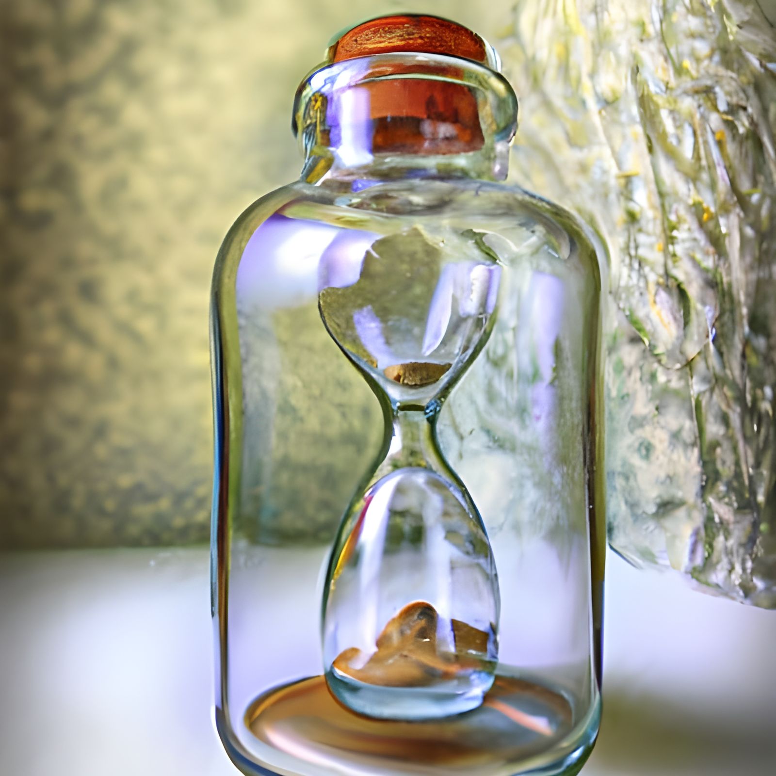 Time in a bottle HDR photorealistic hyperdetailed intricatel...