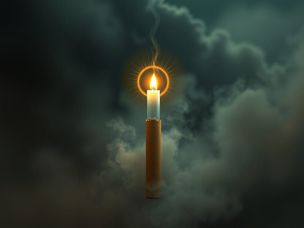 Ethereal Cigarette Shrouded in Dystopian Mist