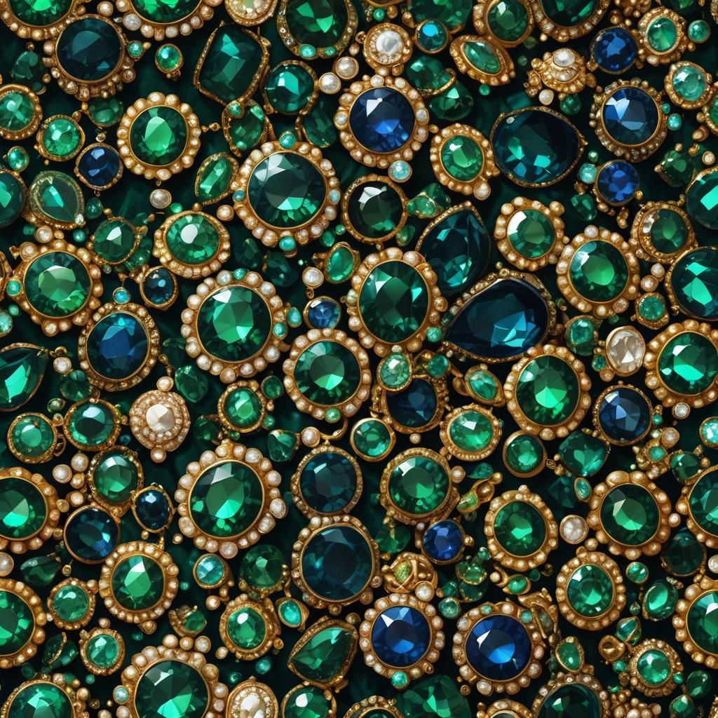 beautiful jewels on velvet