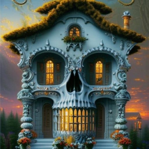 Skull shaped house  by @Mysterys Games