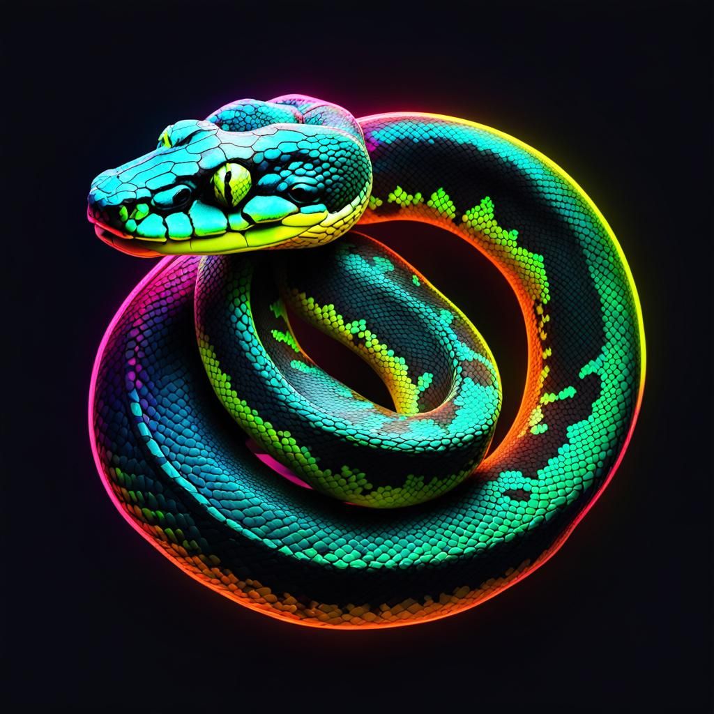 Neon python - AI Generated Artwork - NightCafe Creator