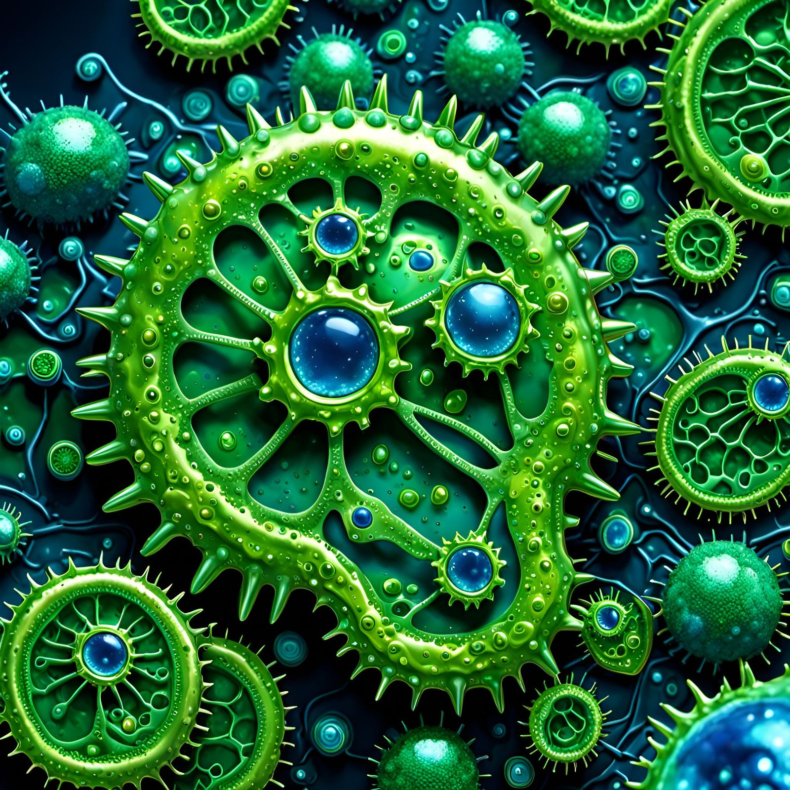 Green Microworld  by @Fibek