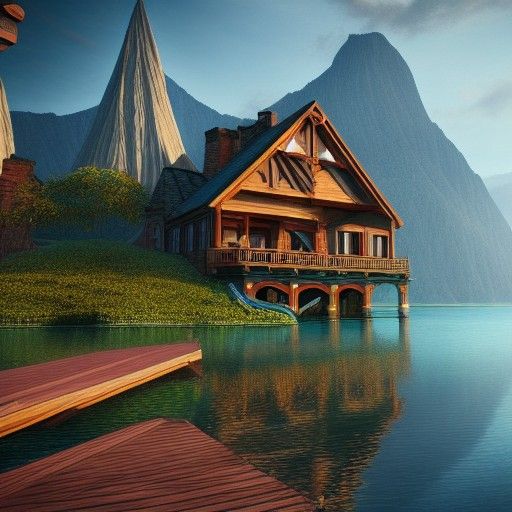 beautiful lake house