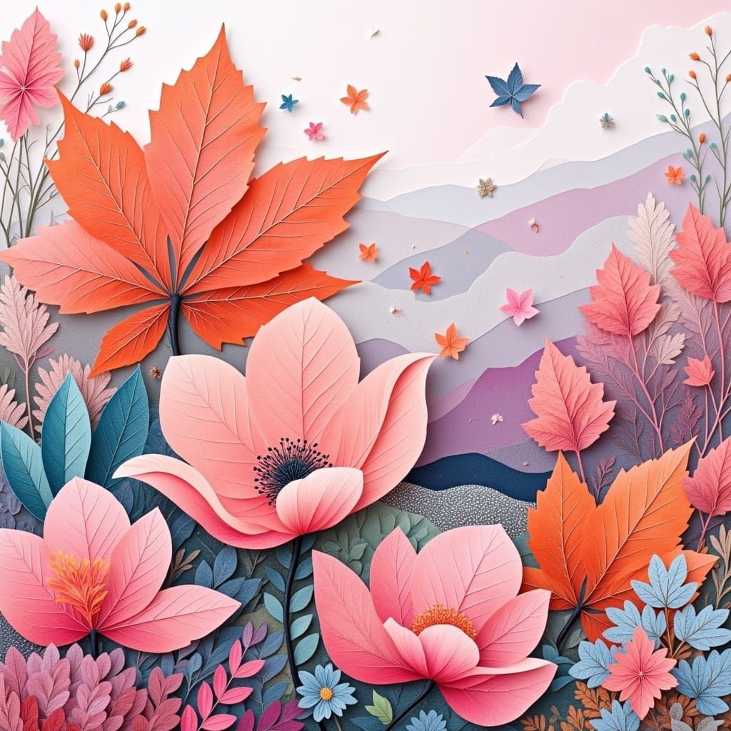 Flowers <lora:CollageArt Seasons:1.0> 