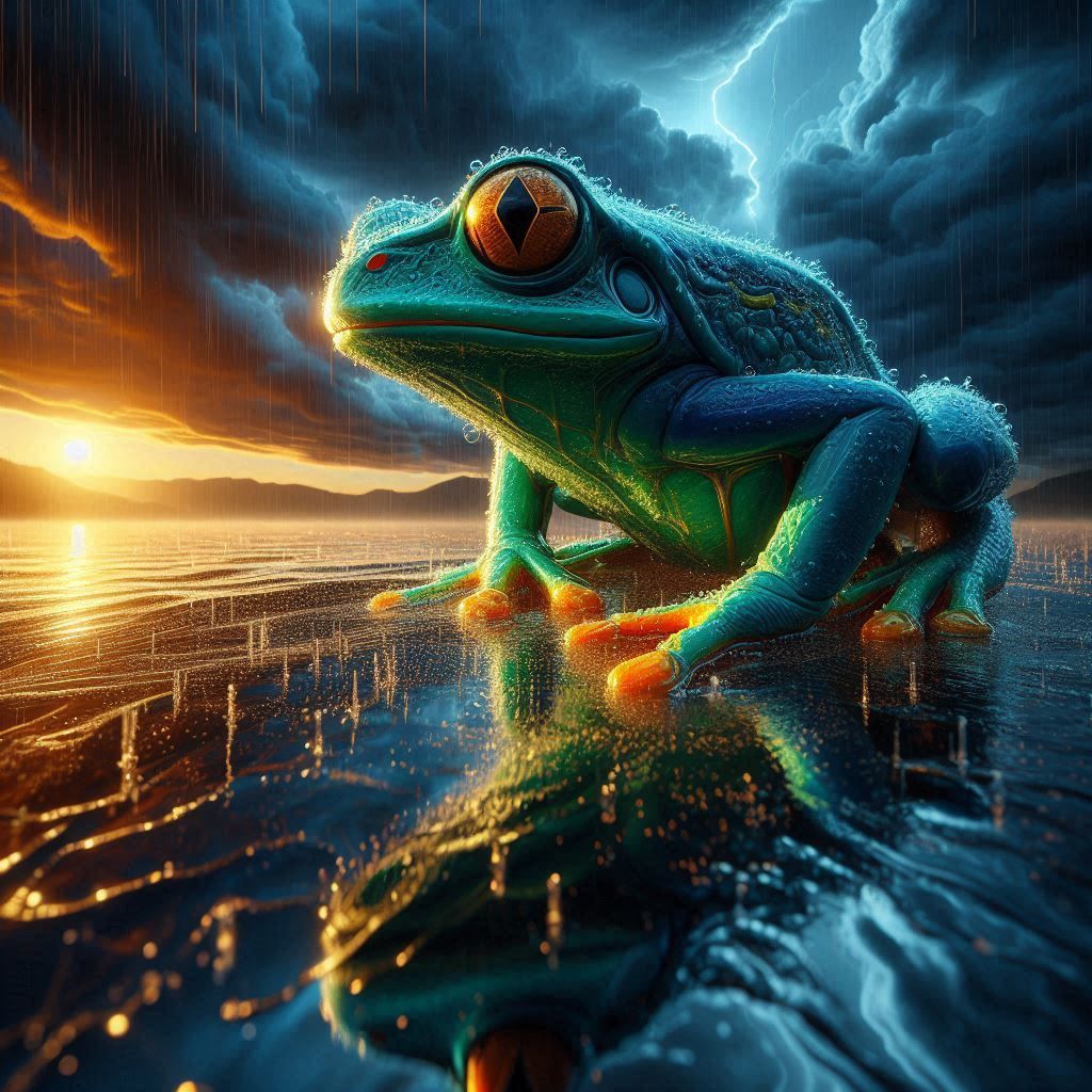 frog under the storm