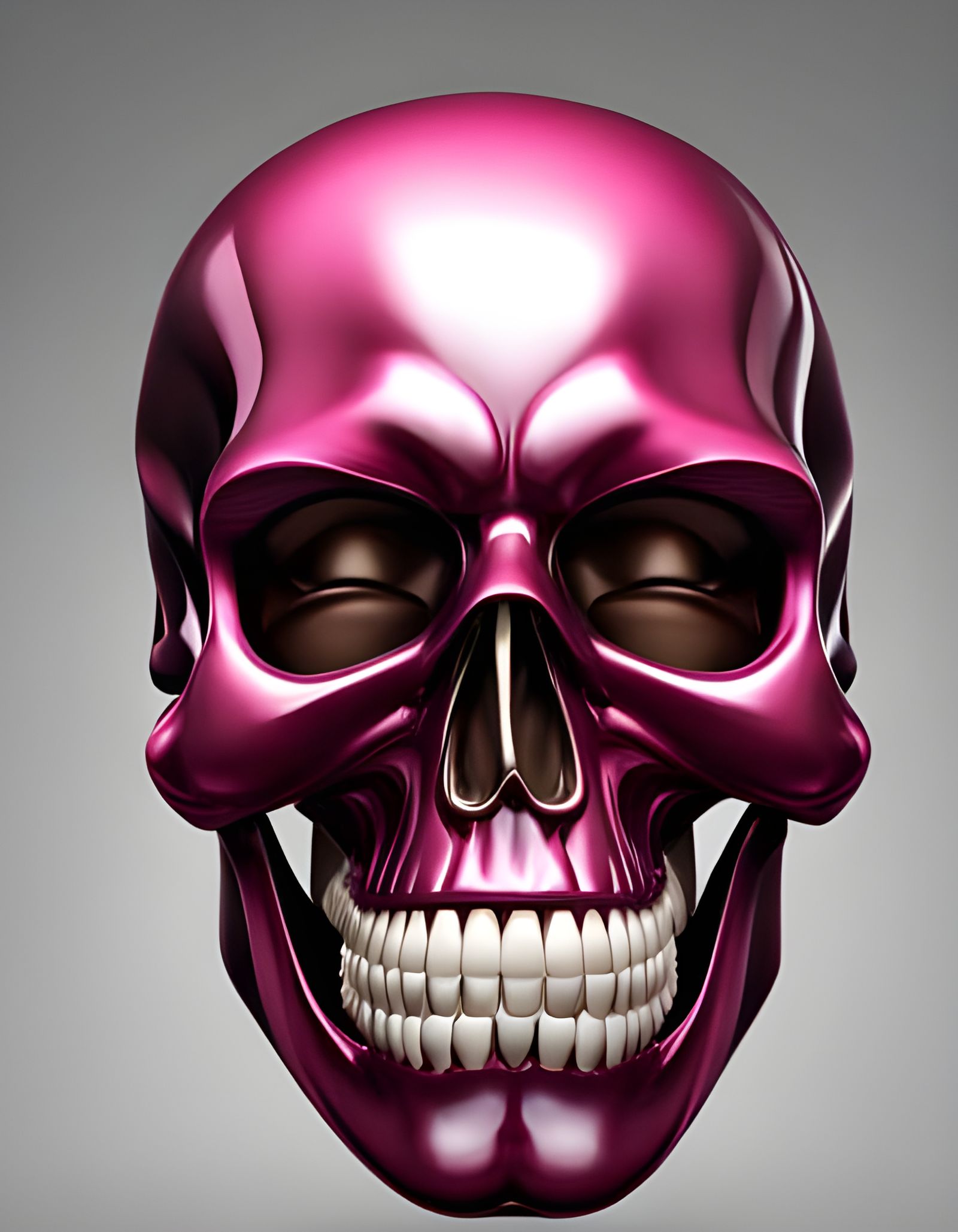 Weird Smiling Pink Skull by Per.