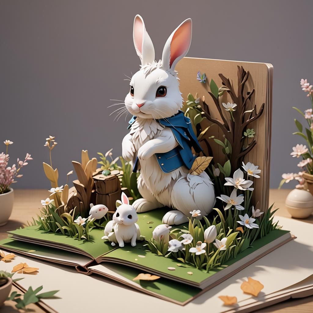 A very cute rabbit popup book