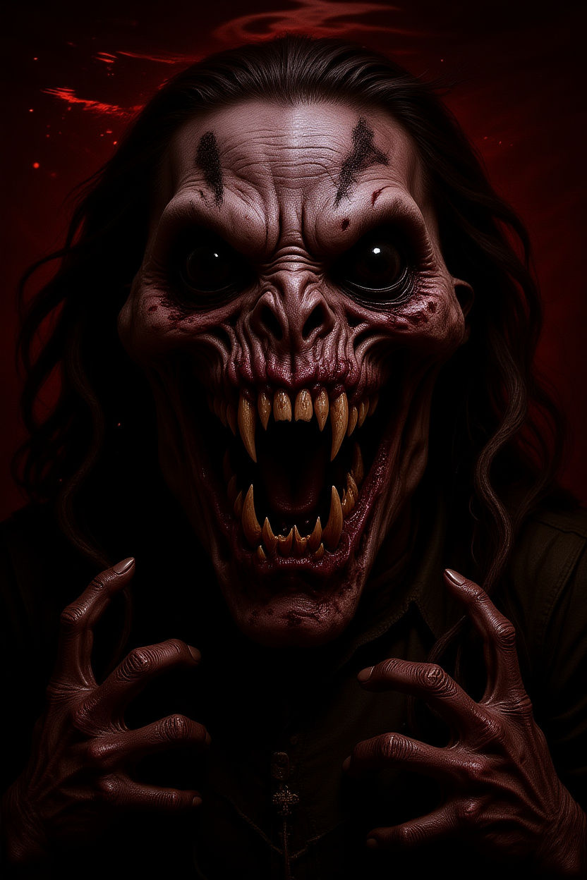 Scary horror creation I made of a vicious pure evil siren wi...