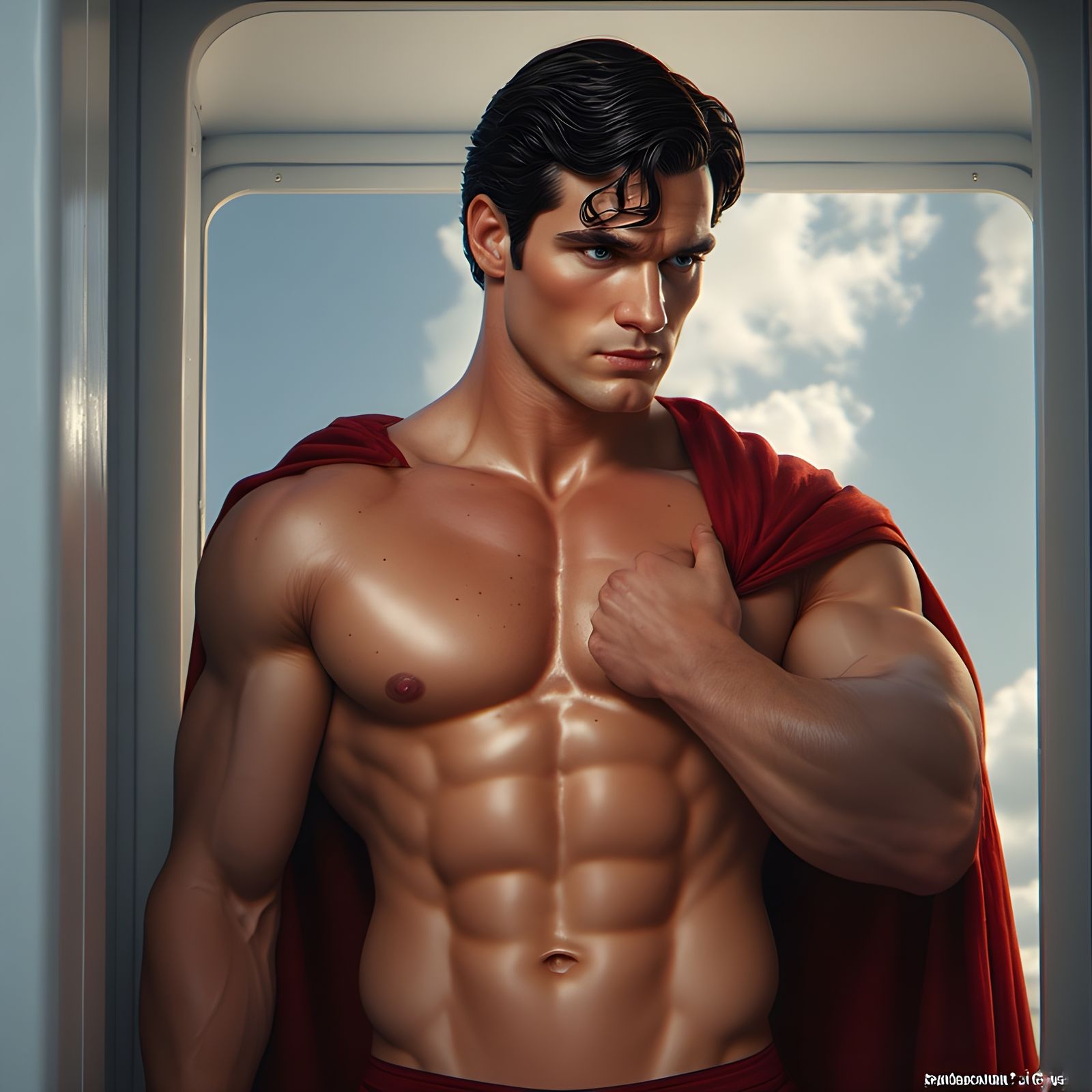 Super/Clark state of undress in phone booth