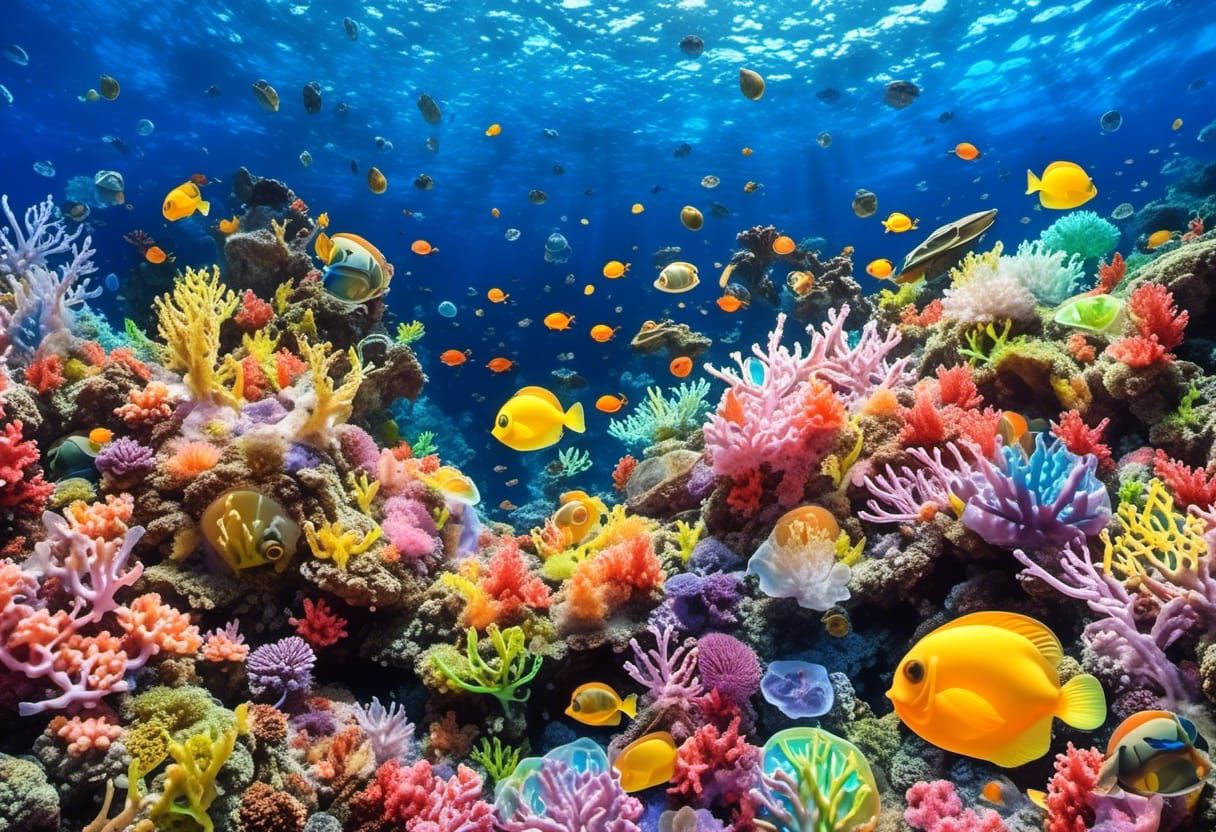 Glowing Jelly Coral Reef: An Underwater Fantasy