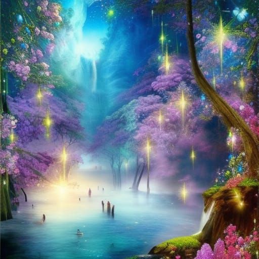 Sparkles In A Blue Landscape