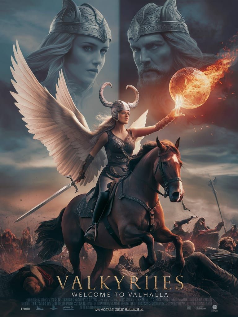 Valkyries - Welcome to Valhalla - Made Up Movie Poster - AI Generated ...