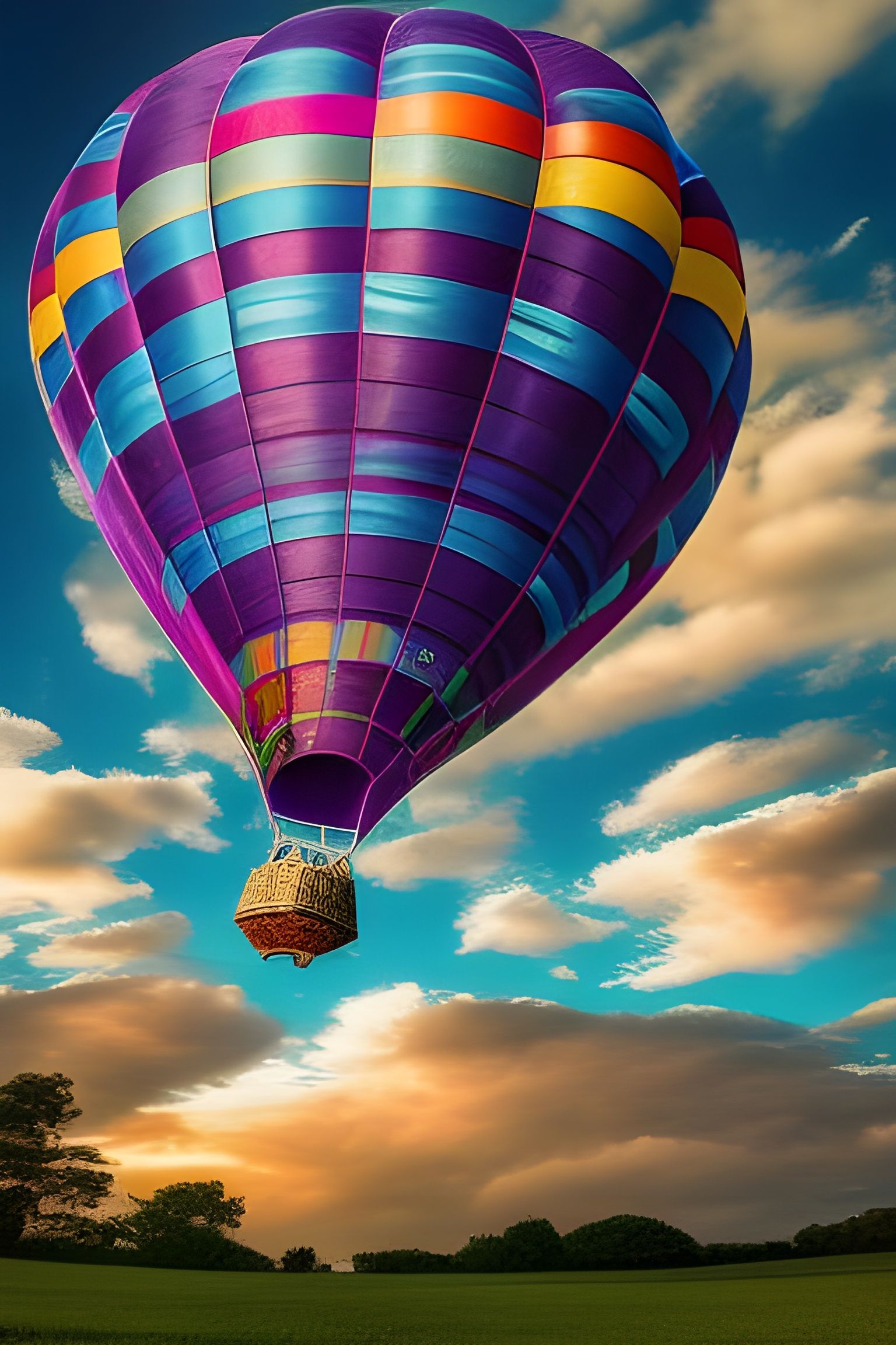 Hot-Air Balloon in the Wind  by @Prettysleepy Art