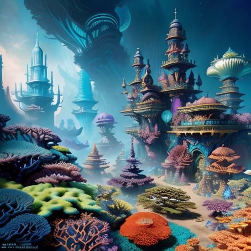 Colorful Coral Reef City - AI Generated Artwork - NightCafe Creator