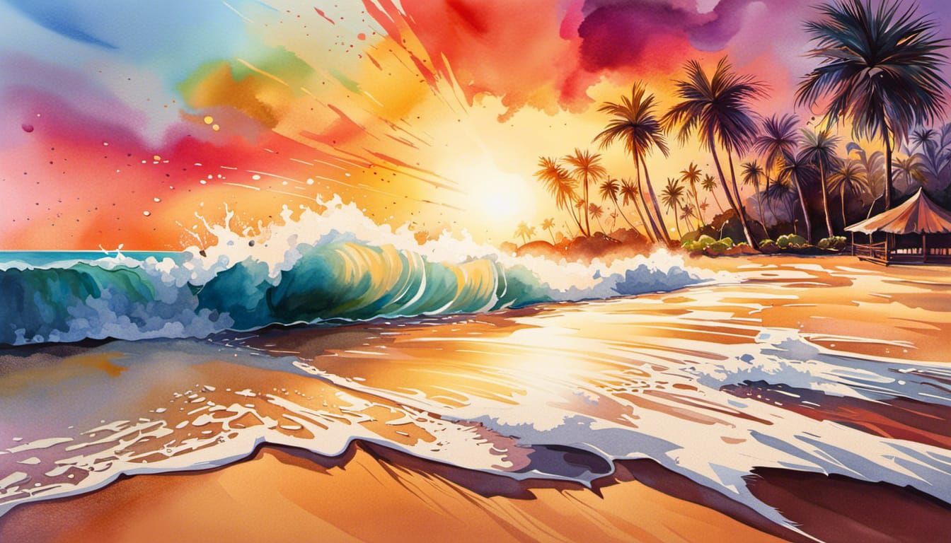 Watercolor Beach