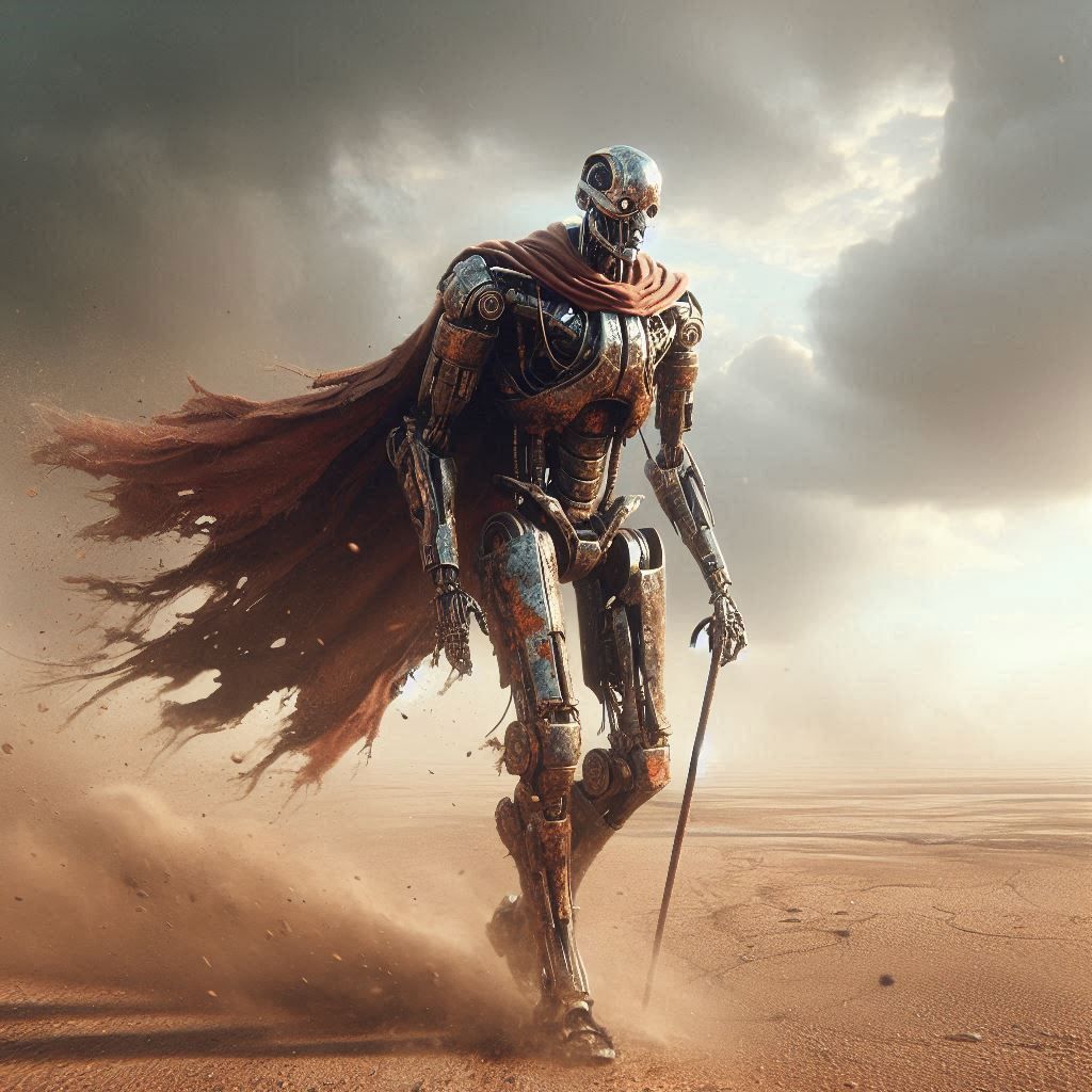 cyborg in the desert