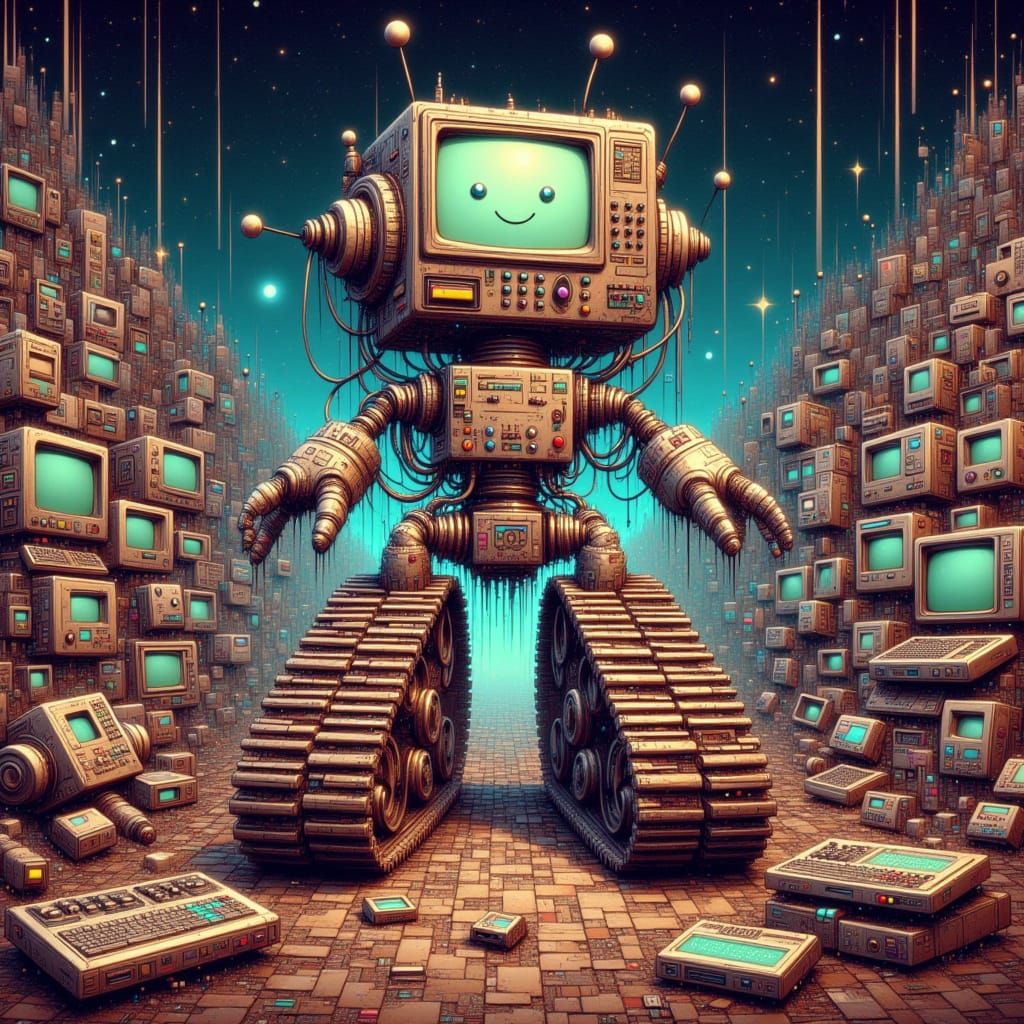 Urbanpunk Robot with Tank Treads