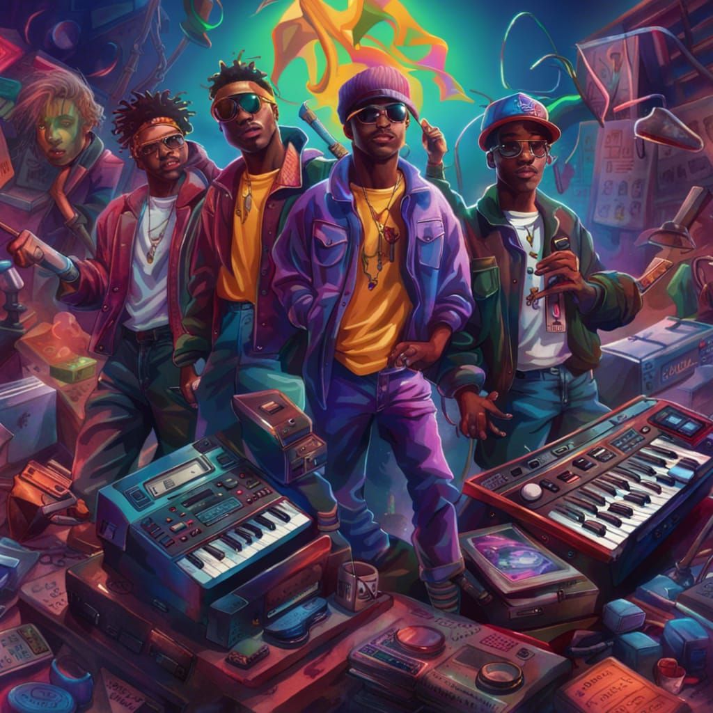 90s guys rocking out to 90's music wearing 90's clothes hold...