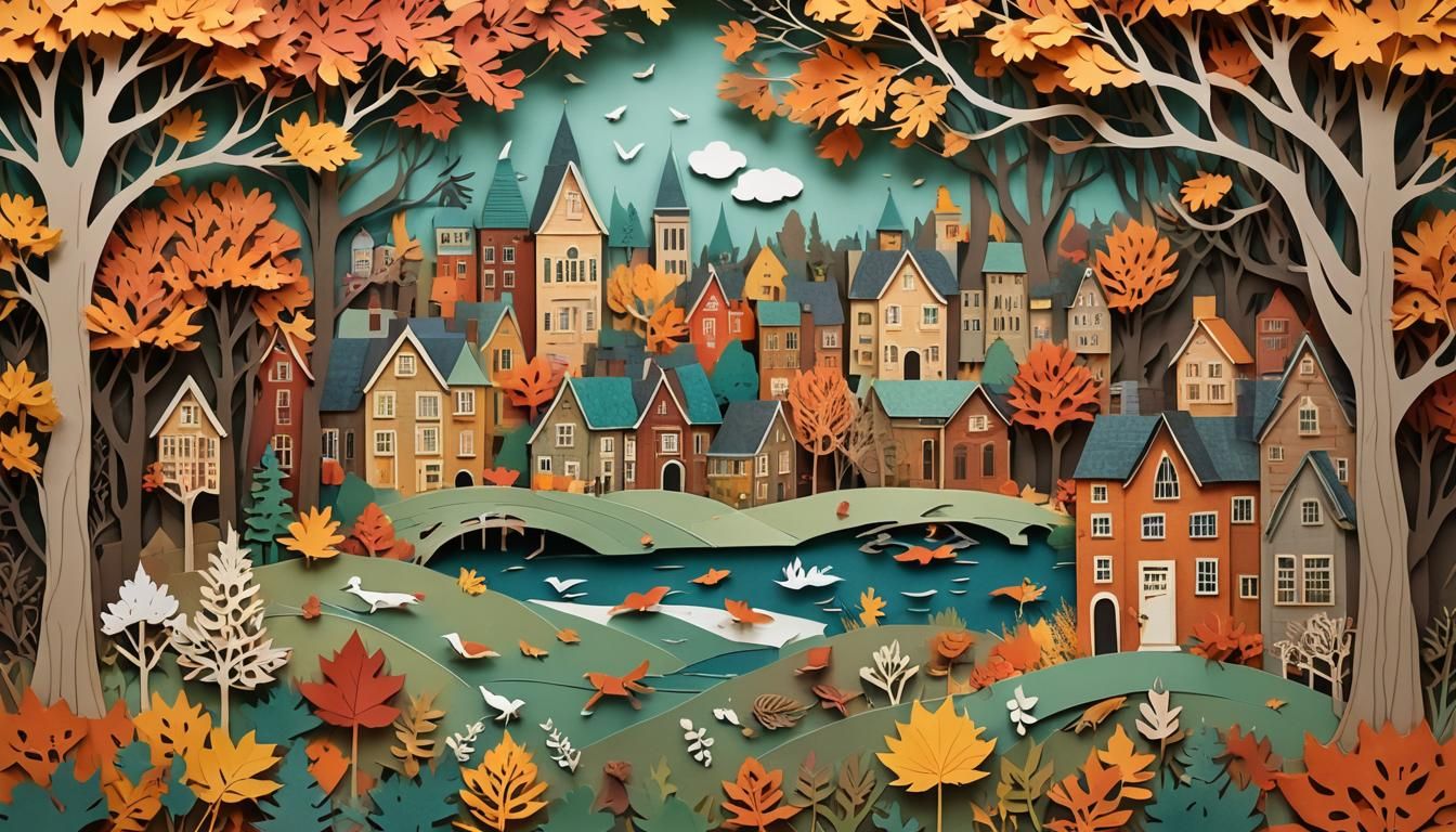 Autumn Small City Scape