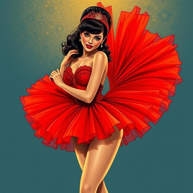 MISTY COPELAND WEARING A BEAUTIFUL RED TULLE BALLET COSTUME,...