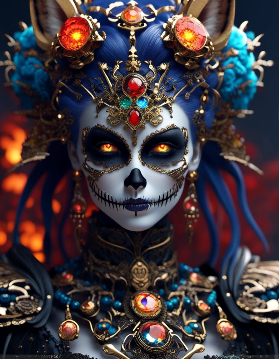 Kitsune Zombiecore. <rotting, skeleton, undead> goth female ...