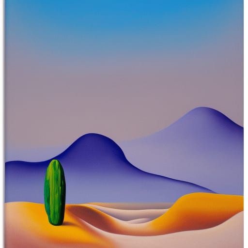 O'Keeffe Flowers in Desert: Matte Minimalist Painting