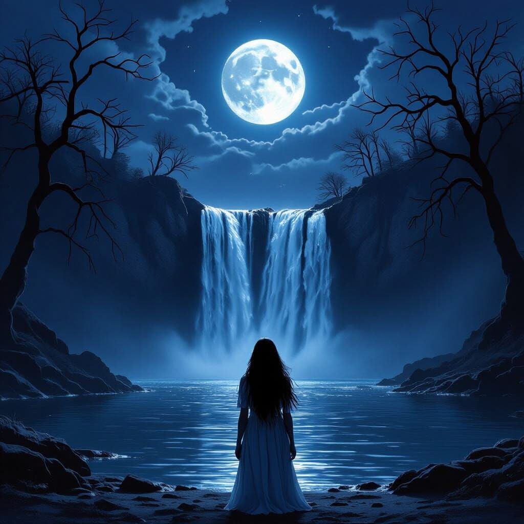 purple moonlit night