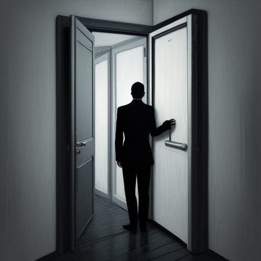 A picture of a shadowy child figure in a foggy building. - Start Image 1