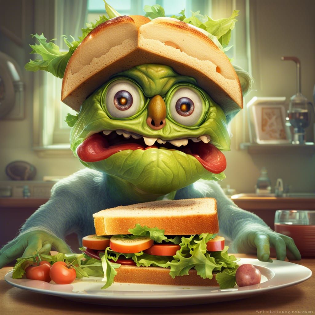 Wacky sandwich eating a sandwich   by @Riejas