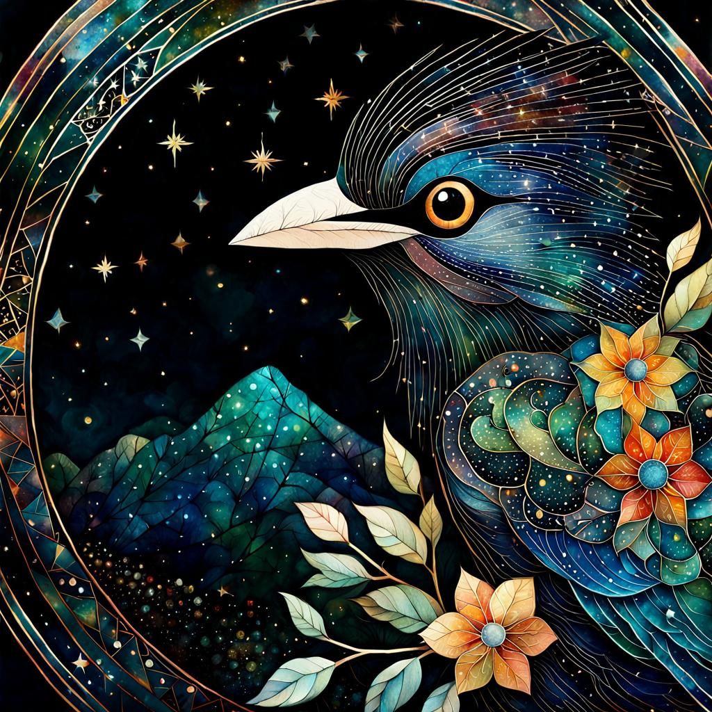 A bird at night.  by @Twinwaffle