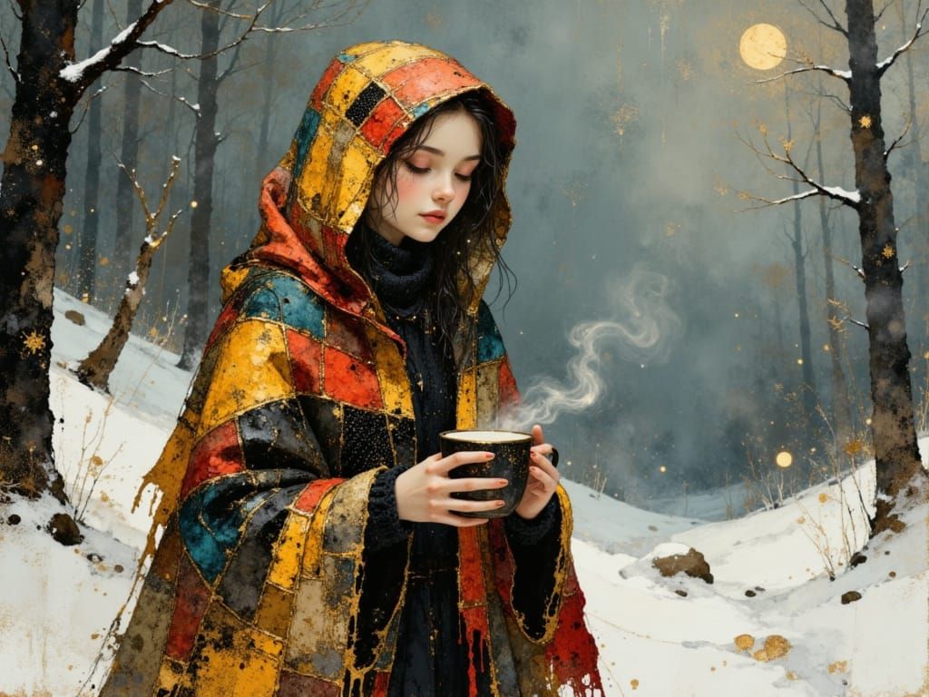 remercier, thankful, winter time, Tim Burton <lora:divineOil:1.0> <lora:Akimora:1.0> <lora:SeedreamFlux2:1.0> ...  by @Kaydenpat