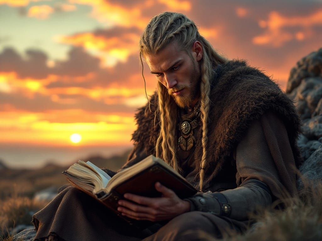Young Norseman Reading  by @MagisterLudorum