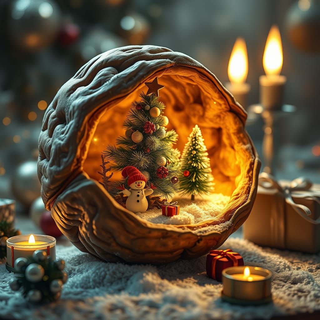 Magical Christmas inside a walnut shell  by @Neverland