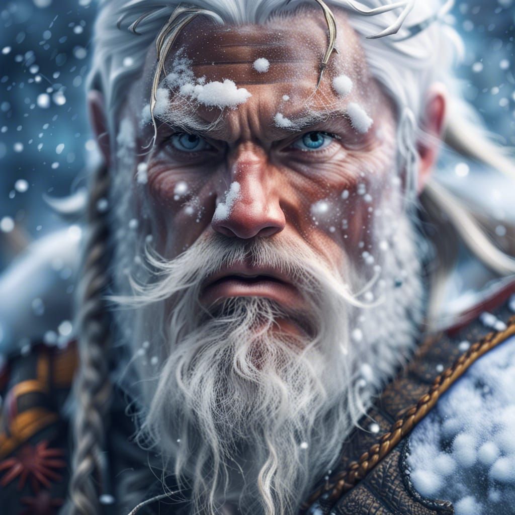 Portrait of a white haired Viking  by @Daydreaming and chocolate