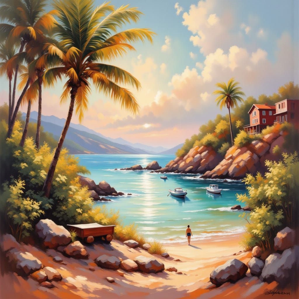 Madagascar, seaside, <lora:ModernImpressionnist:1.0>