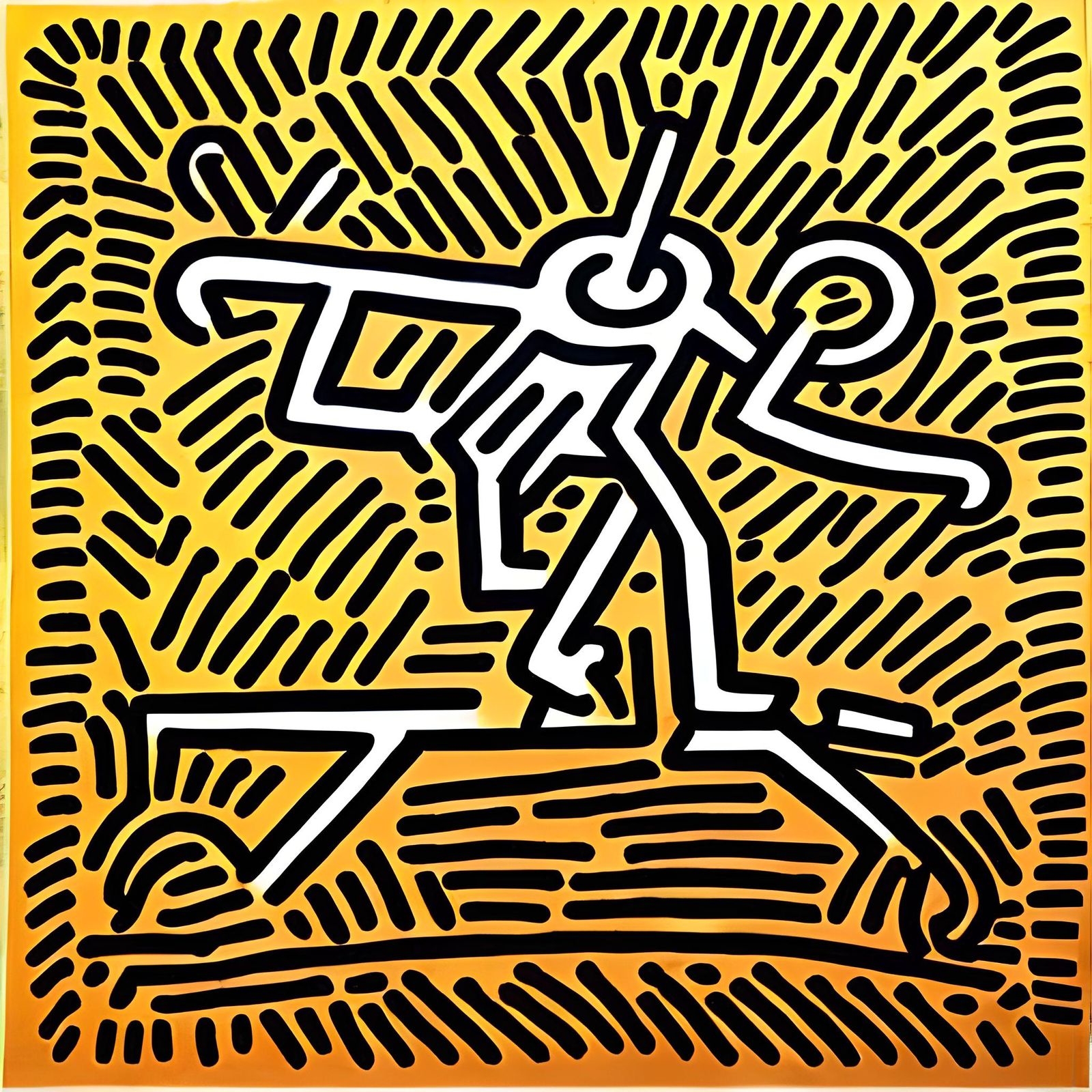 Painting in the style of Keith Haring