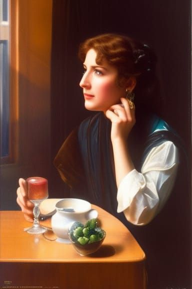 woman sitting in a cafe drinking coffee