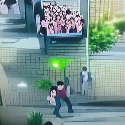 among us in an anime scene